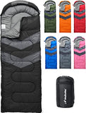MalloMe Sleeping Bags for Adults Cold Weather & Warm - Backpacking Camping Sleeping Bag for Kids 10-12, Girls, Boys - Lightweight Compact Camping Essentials Gear Accessories Hiking Sleep Must Haves (50°F to 77°F)