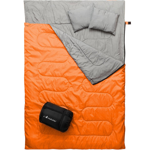 Double Camping Sleeping Bags in Orange - MalloMe