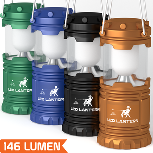 MalloMe Camping Lantern LED Emergency Light Battery Powered 4 Pack - MalloMe