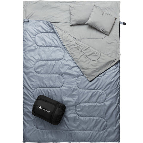 Double Camping Sleeping Bag in Grey - MalloMe