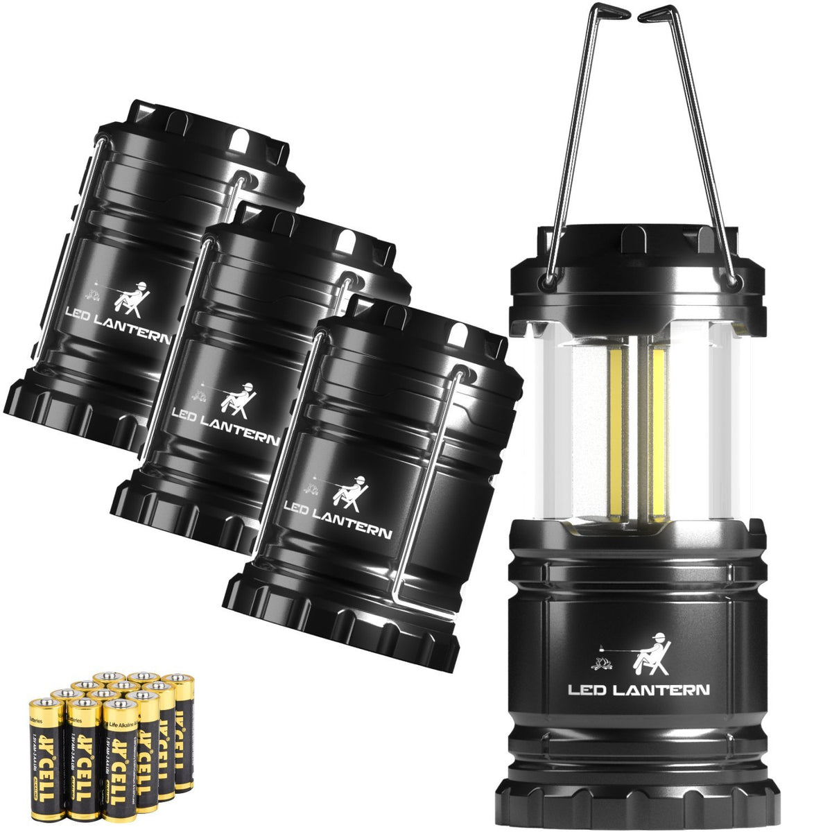 MalloMe Camping Lantern Black Gold 2 Pack Lanterns for Power Outages,  Camping Lights for Tent Hanging, Camp Light Tent Lamp Emergency Battery  Powered