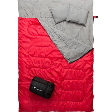 Double Camping Sleeping Bag in Red - MalloMe