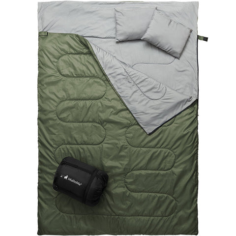 Double Camping Sleeping Bag in Green - MalloMe