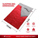 Double Camping Sleeping Bag in Red - MalloMe