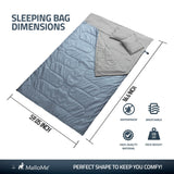Double Camping Sleeping Bag in Grey - MalloMe