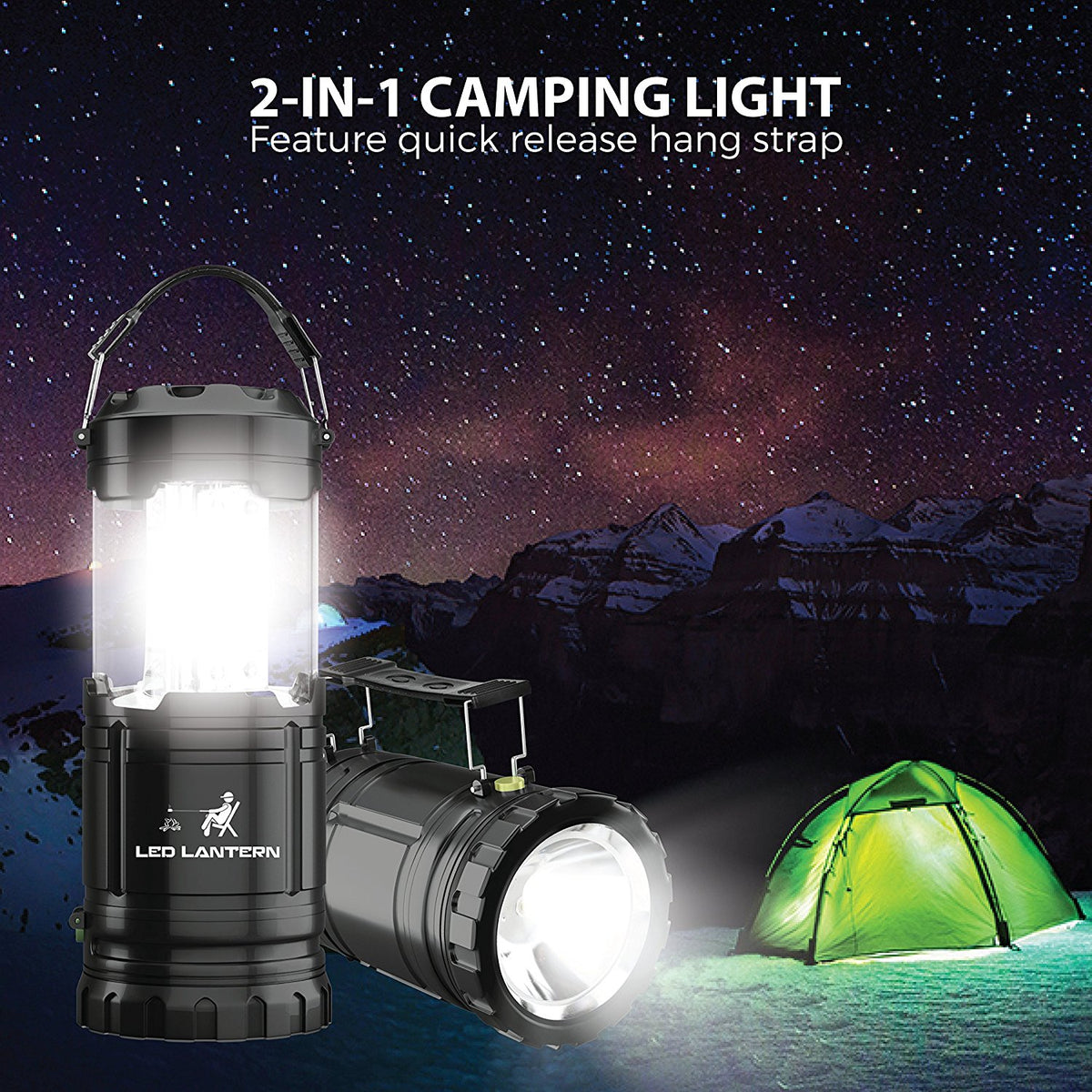 Gear Up 2-in-1 Outdoor Camp Lantern/Flashlight