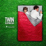 Double Camping Sleeping Bag in Red - MalloMe