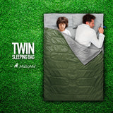 Double Camping Sleeping Bag in Green - MalloMe