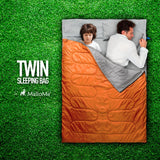 Double Camping Sleeping Bags in Orange - MalloMe