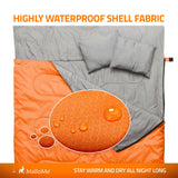 Double Camping Sleeping Bags in Orange - MalloMe