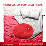 Double Camping Sleeping Bag in Red - MalloMe