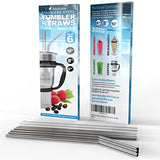 Reusable Metal Stainless Steel Straws – Drinking Curved & Straight Long Reuseable Dishwasher Safe For 30 oz Large Tumbler Drinks Plastic Free Silver Accessories - MalloMe