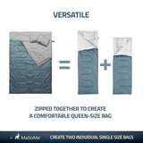 Double Camping Sleeping Bag in Grey - MalloMe