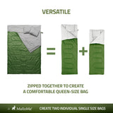 Double Camping Sleeping Bag in Green - MalloMe