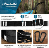Double Portable Camping Hammock with Straps - Black & Grey