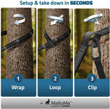 Double Portable Camping Hammock with Straps - Black & Grey