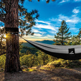 Double Portable Camping Hammock with Straps - Black & Grey