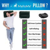 MalloMe Inflatable Camping Travel Pillow Soft Foam Green - MalloMe