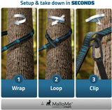 Double Portable Camping Hammock With Straps - Dark Grey & Sky Blue