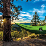 Double Portable Camping Hammock With Straps - Dark Green & Light Green