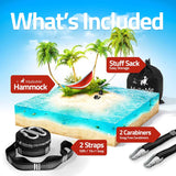 Double Portable Camping Hammock With Straps - Dark Green & Khaki