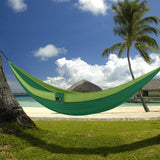 Double Portable Camping Hammock With Straps - Dark Green & Light Green