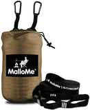 Double Portable Camping Hammock With Straps - Khaki & Dark Green