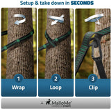 Double Portable Camping Hammock With Straps - Khaki & Dark Green