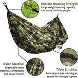 Double Portable Camping Hammock With Ropes - Military Camo