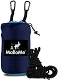Double Portable Camping Hammock With Ropes - Navy Blue & Sky Blue