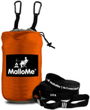 Double Portable Camping Hammock With Straps - Orange & Grey