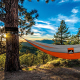 Double Portable Camping Hammock With Straps - Orange & Grey