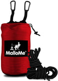 Double Portable Camping Hammock With Ropes - Red & Black