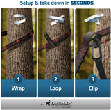 Double Portable Camping Hammock with Straps - Red & Black