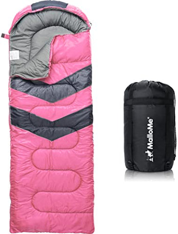MalloMe Sleeping Bags for Adults Cold Weather Warm Backpacking Camping Sleeping Bag for Kids 10-12, Girls, Boys Lightweight Compact Camping