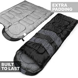 MalloMe Sleeping Bags for Adults Cold Weather & Warm - Backpacking Camping Sleeping Bag for Kids 10-12, Girls, Boys - Lightweight Compact Camping Essentials Gear Accessories Hiking Sleep Must Haves (32°F to 65°F)