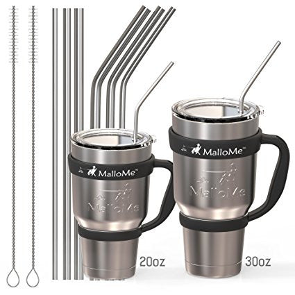 EXTRA LONG Stainless Steel Drinking Straws 10.5 Length 4 Qty - Wide  Straight 