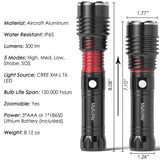 LED Rechargeable Flashlight Torch - MalloMe