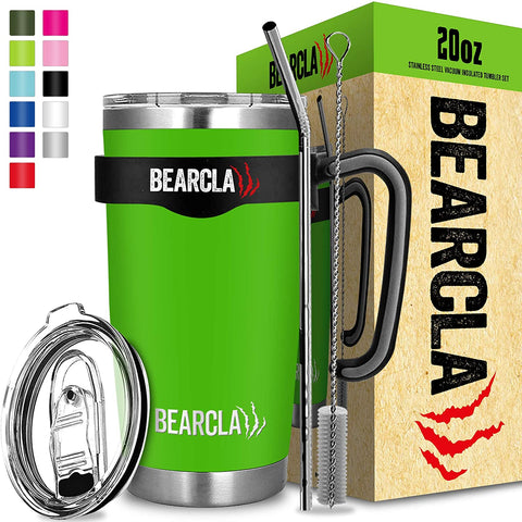 MalloMe Bearclaw Tumbler With Straw - Insulated Stainless Steel Coffee
