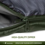 Double Camping Sleeping Bag in Green - MalloMe