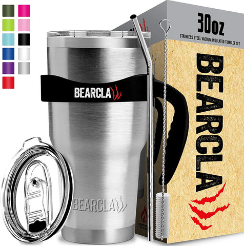 30 oz Stainless Steel Tumbler With Handle, Straw & Lid - Complete