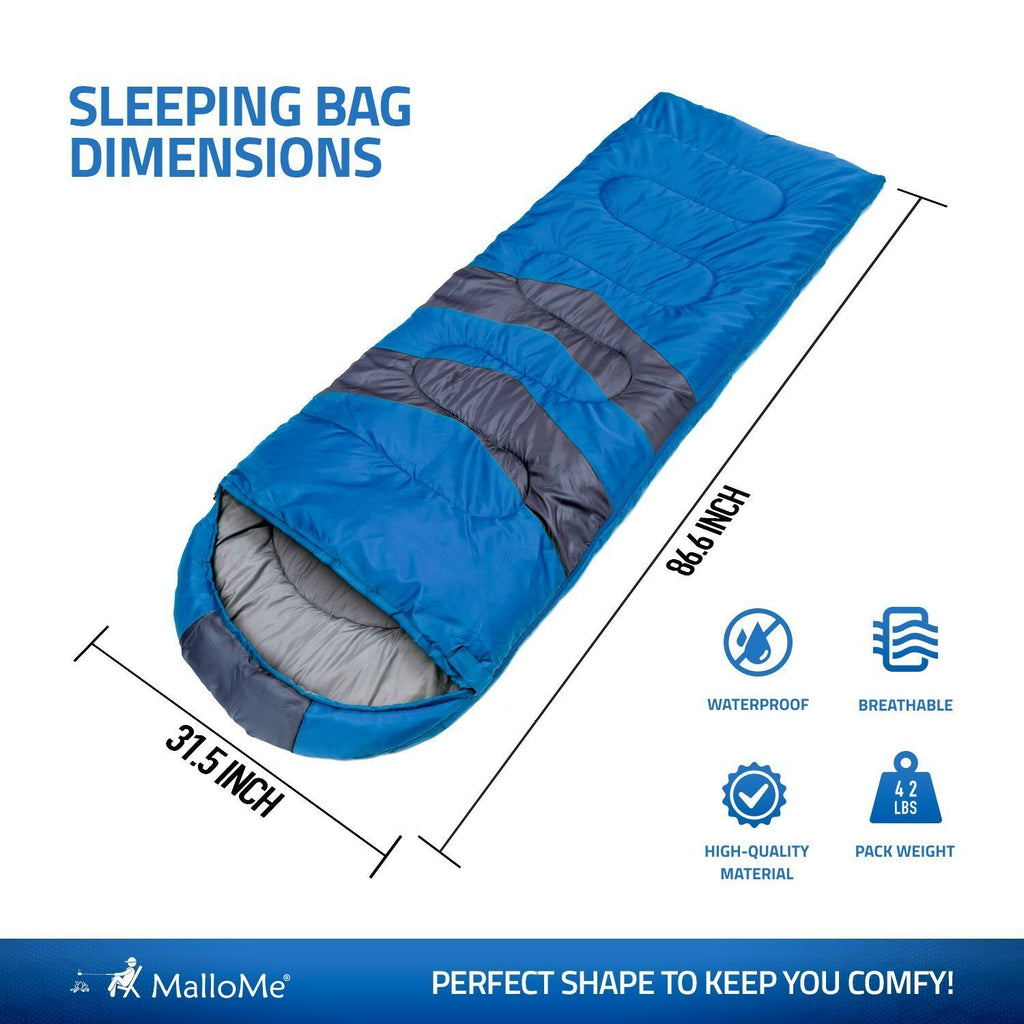 Single Camping Sleeping Bags Blue MalloMe