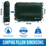 MalloMe Inflatable Camping Travel Pillow Soft Foam Green - MalloMe
