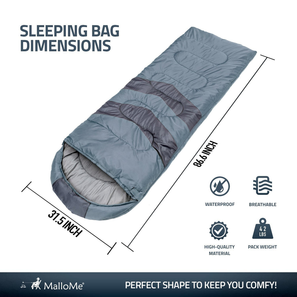 Single Camping Sleeping Bag - Grey – MalloMe