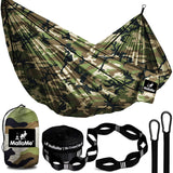Double Portable Camping Hammock With Straps - Military Camo