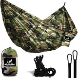 Double Portable Camping Hammock With Ropes - Military Camo