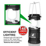 MalloMe Camping Lantern LED Emergency Light Battery Powered 4 Pack - MalloMe
