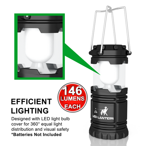 4 Pack Camping Lantern, Rechargeable LED Lanterns, Solar Lantern