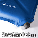 MalloMe Sleeping Pad Camping Air Mattress – Self Inflating Mat Bed Blue - MalloMe