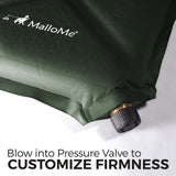 MalloMe Sleeping Pad Camping Air Mattress – Self Inflating Mat Bed Green - MalloMe